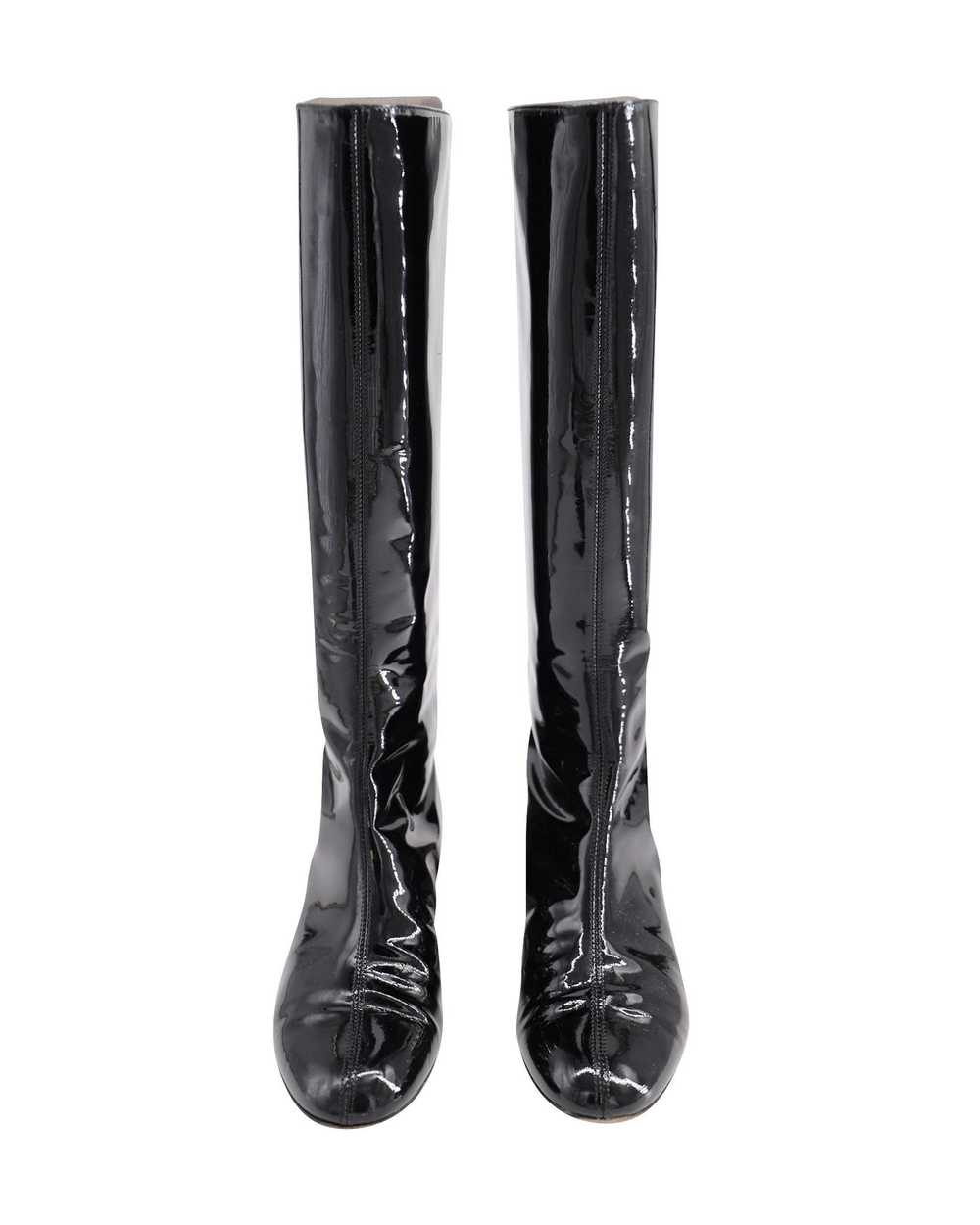 Casadei Softylux Knee Boots in Black Patent Leath… - image 3