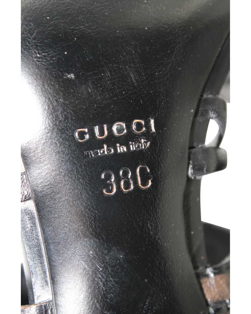 Gucci Strappy Black Leather High Heel Mules by a … - image 8
