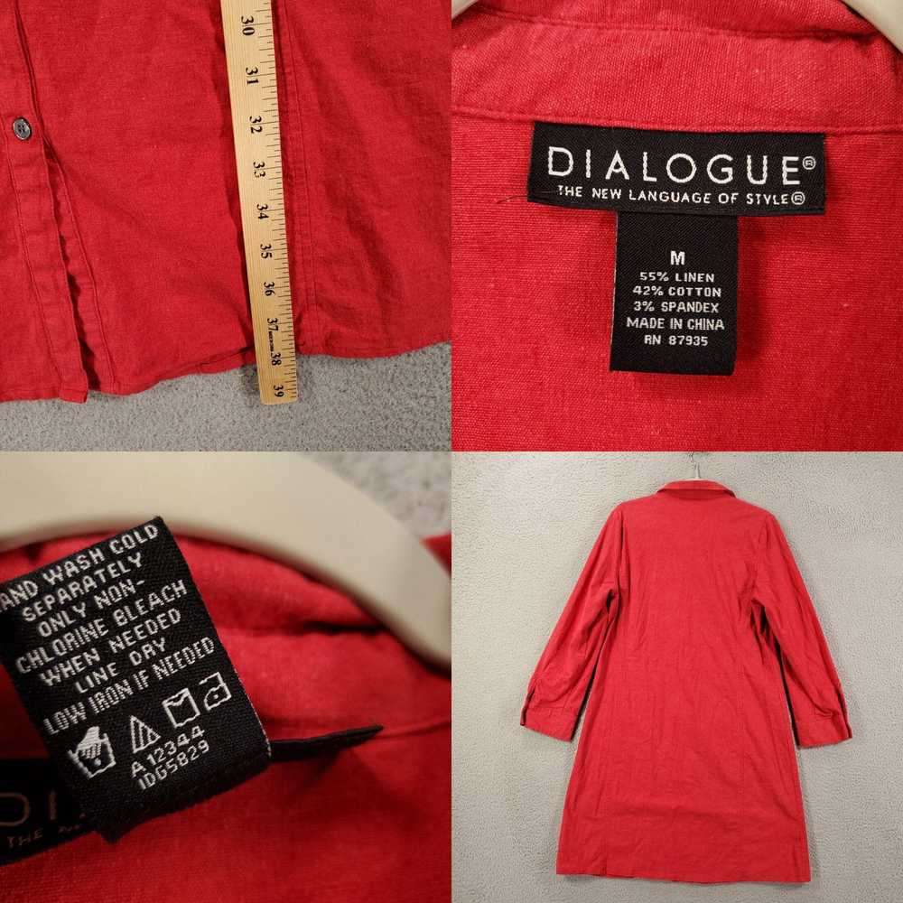 Vintage Dialogue Dress Womens Medium Red Button U… - image 4
