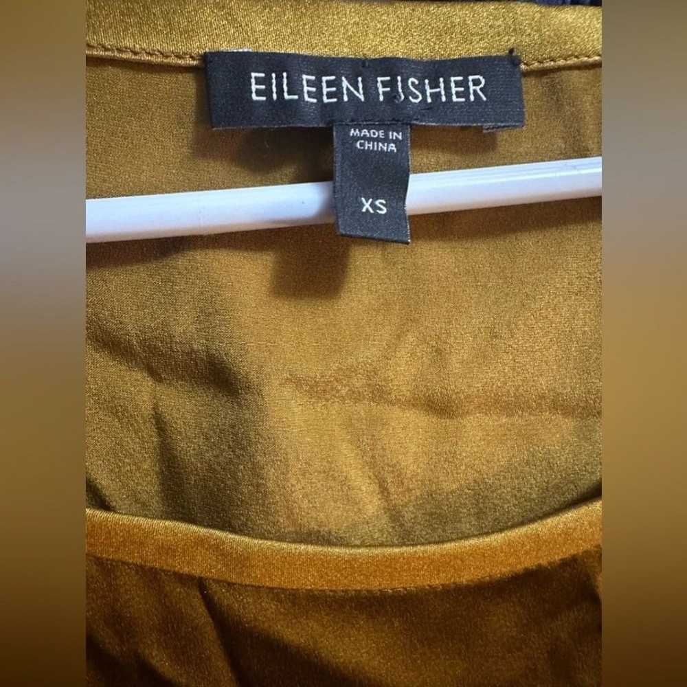 Eileen Fisher Blouse Size XS Yellow 95 Silk 5 Spa… - image 3