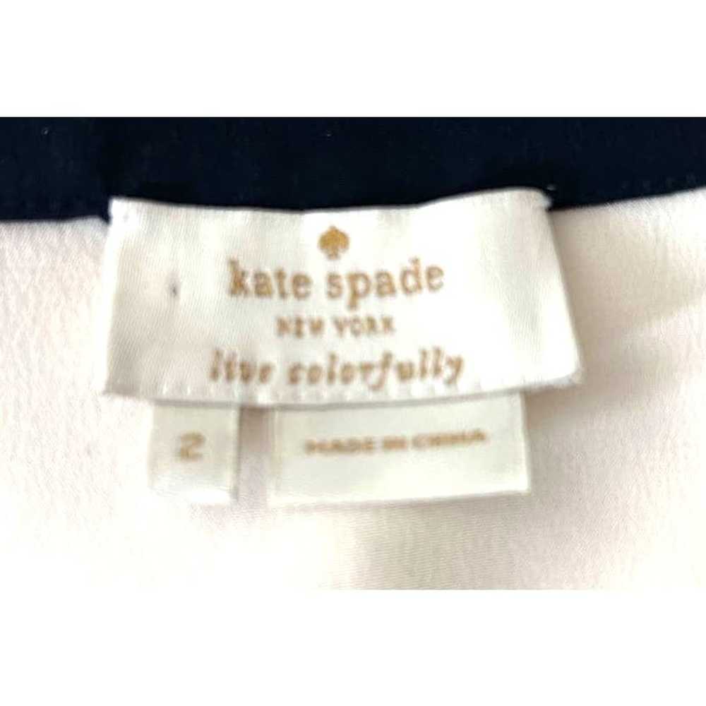 Kate Spade Silk Tuxedo Blouse Size 2 Cream Chiffo… - image 3