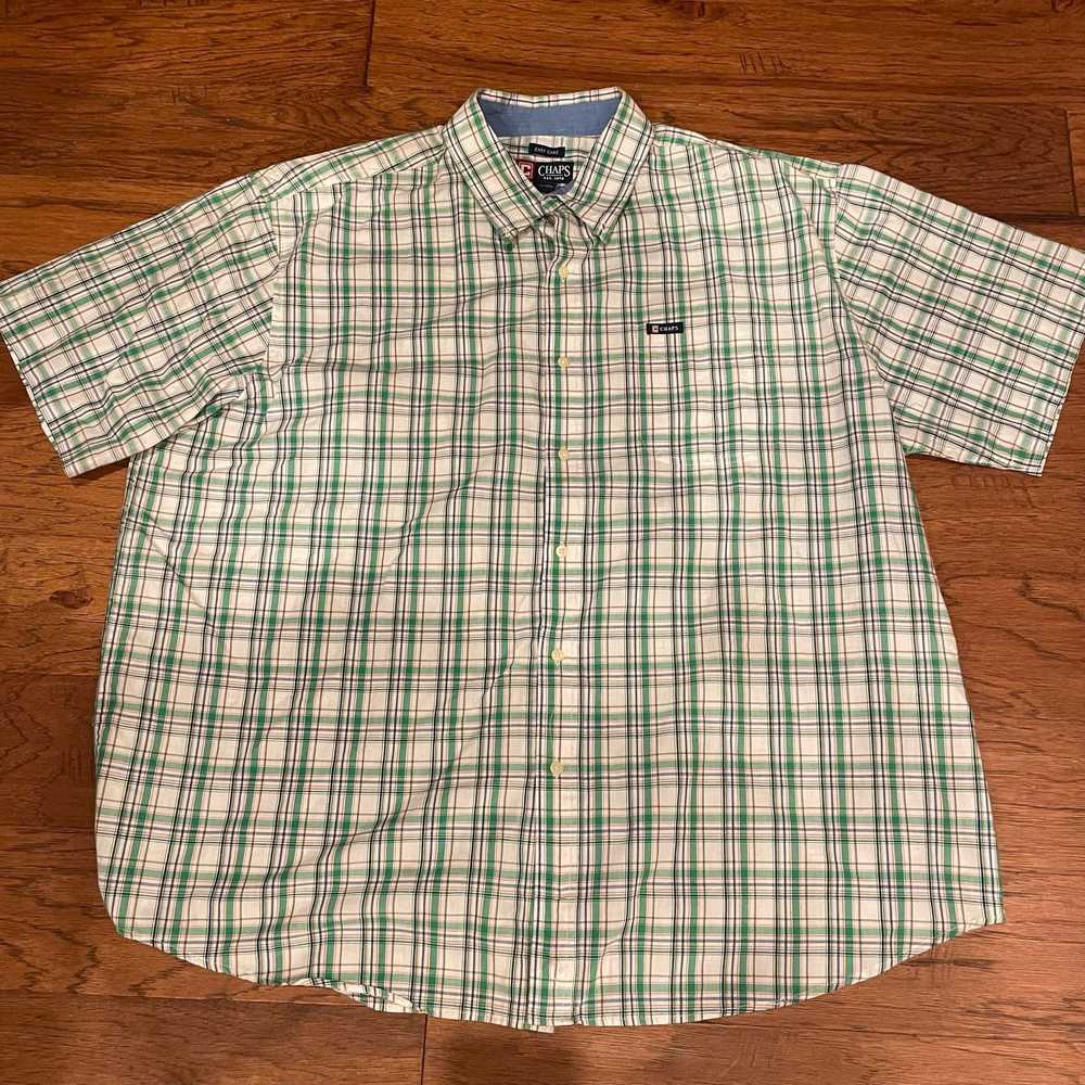 Chaps Chaps Casual Plaid Short Sleeve Button Down… - image 1