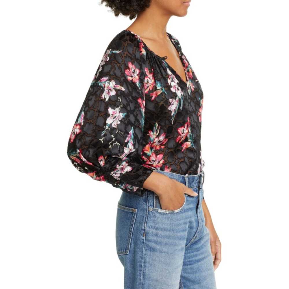 Rebecca Taylor Noha floral sheer silk blouse size… - image 3