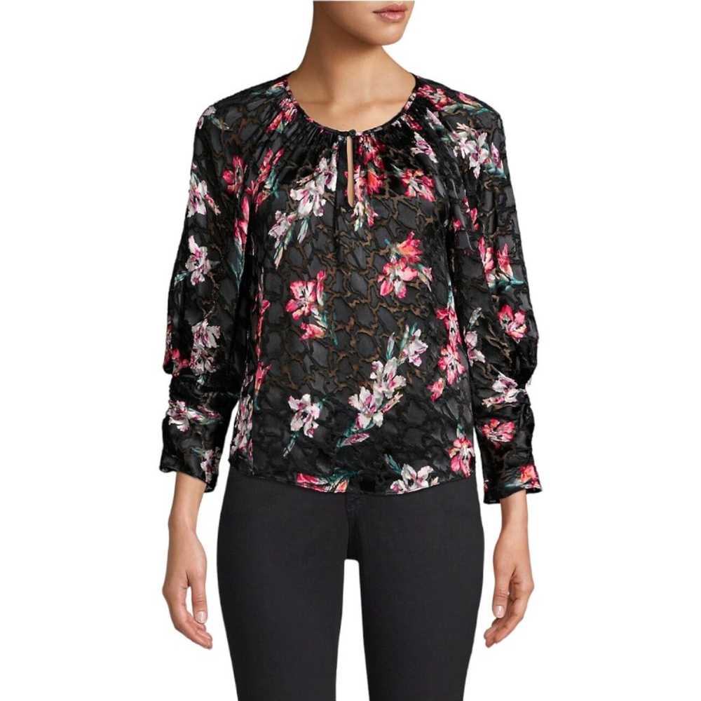 Rebecca Taylor Noha floral sheer silk blouse size… - image 4