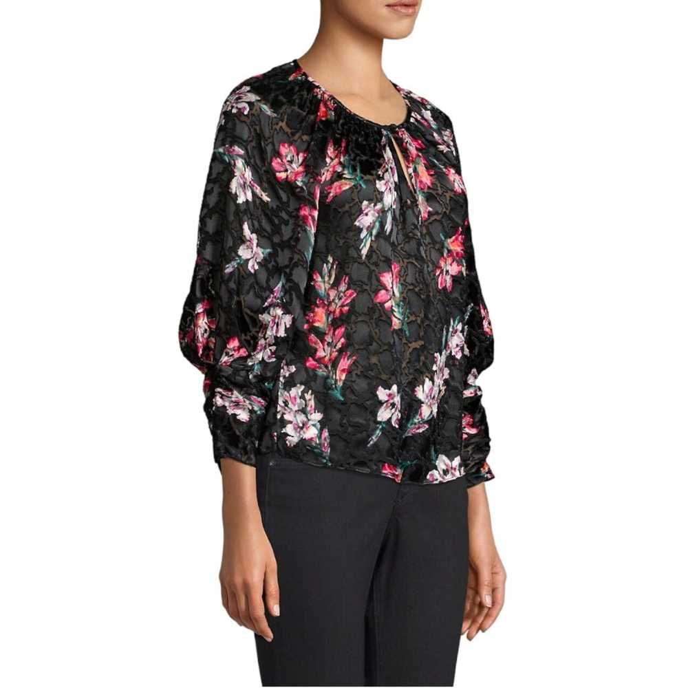 Rebecca Taylor Noha floral sheer silk blouse size… - image 5