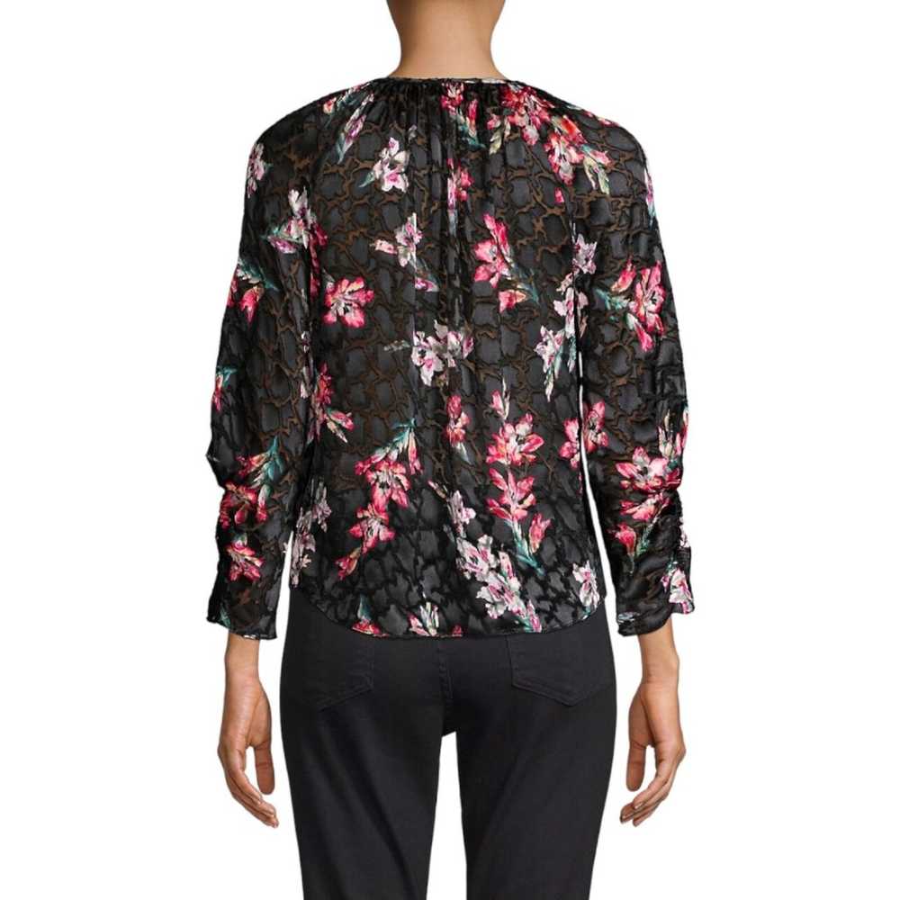 Rebecca Taylor Noha floral sheer silk blouse size… - image 6