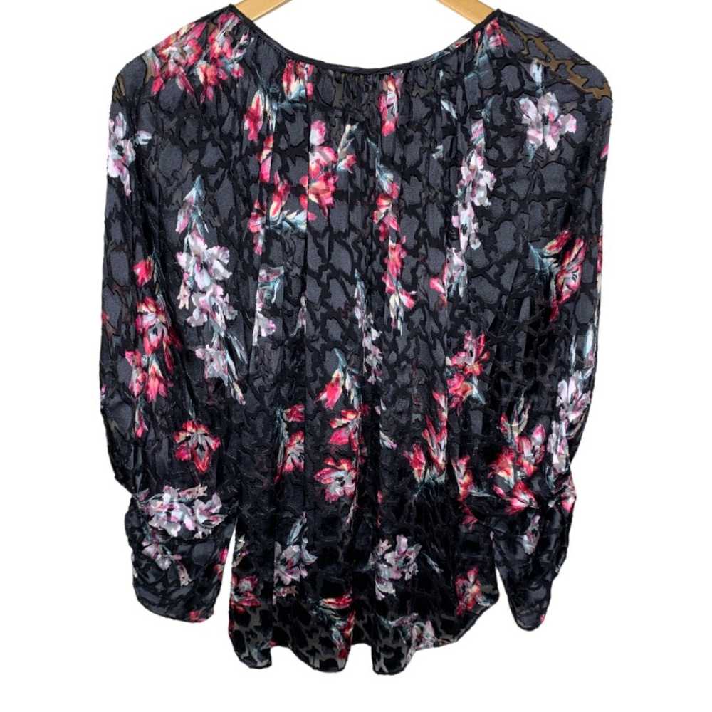 Rebecca Taylor Noha floral sheer silk blouse size… - image 9