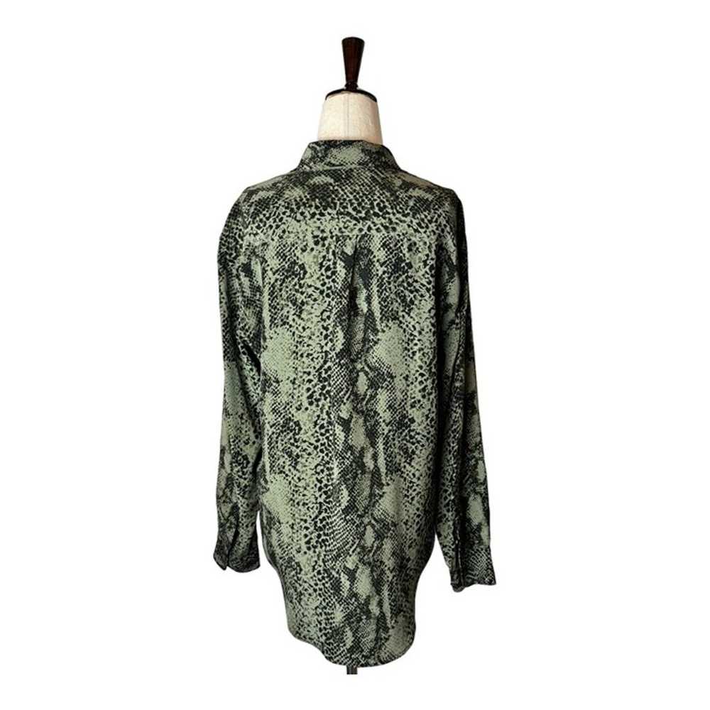 Equipment Shirt Womens Small Green And Black Silk… - image 3