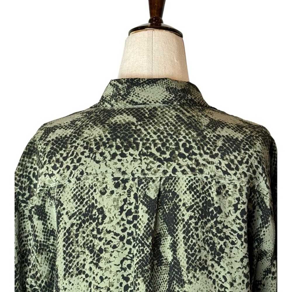 Equipment Shirt Womens Small Green And Black Silk… - image 5