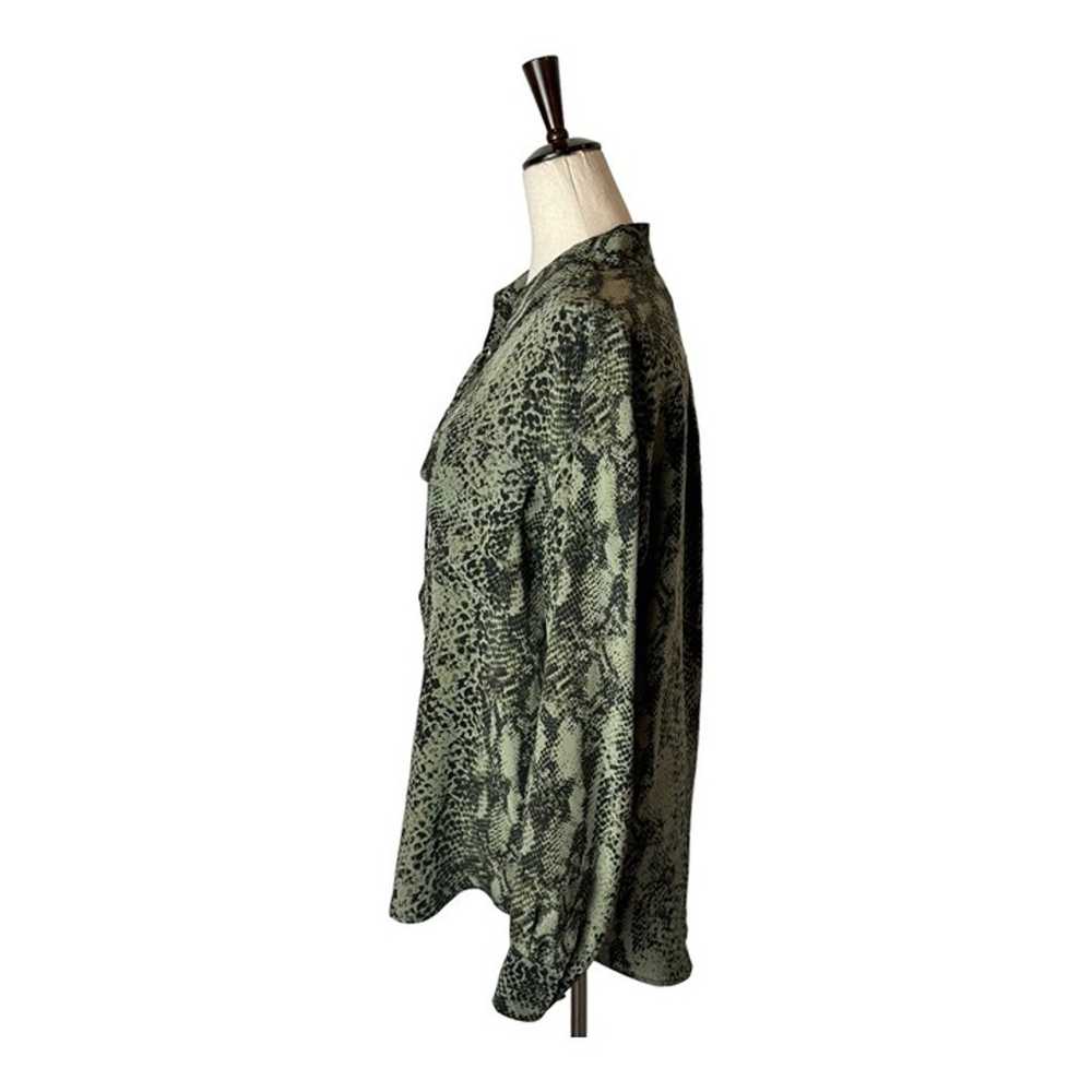 Equipment Shirt Womens Small Green And Black Silk… - image 8