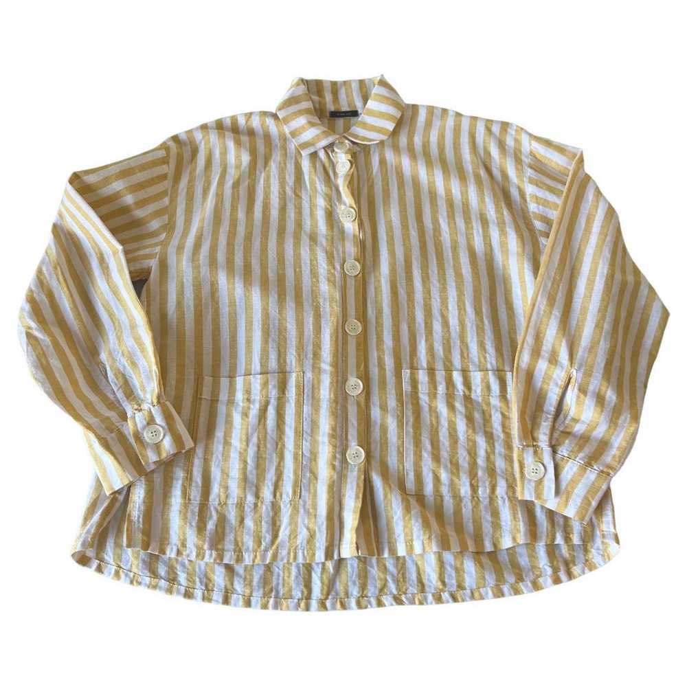 Le Petit Trou Stripped Yellow Button Up Shirt Siz… - image 2
