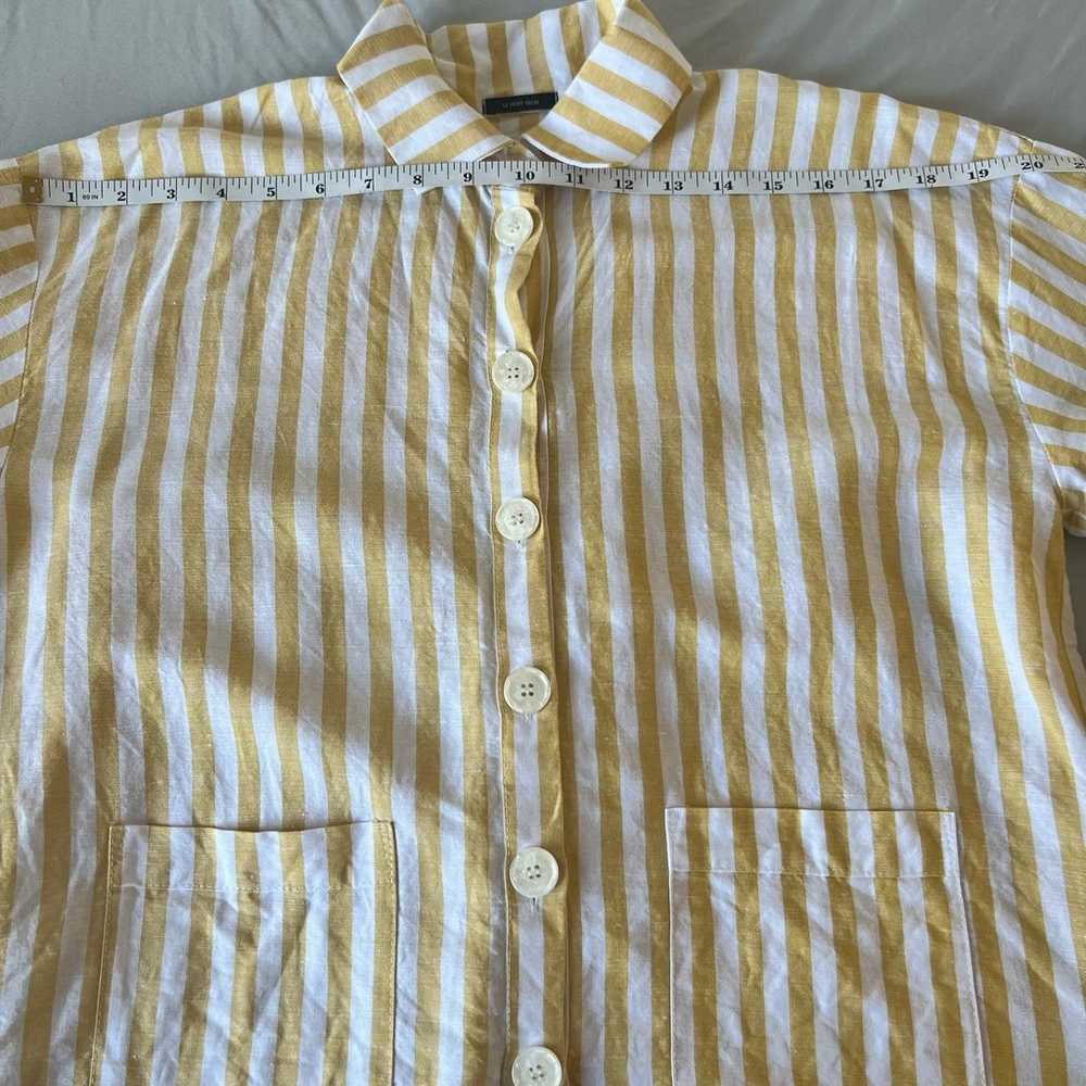 Le Petit Trou Stripped Yellow Button Up Shirt Siz… - image 6