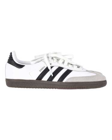 Adidas White Leather Samba Sneakers with Iconic St