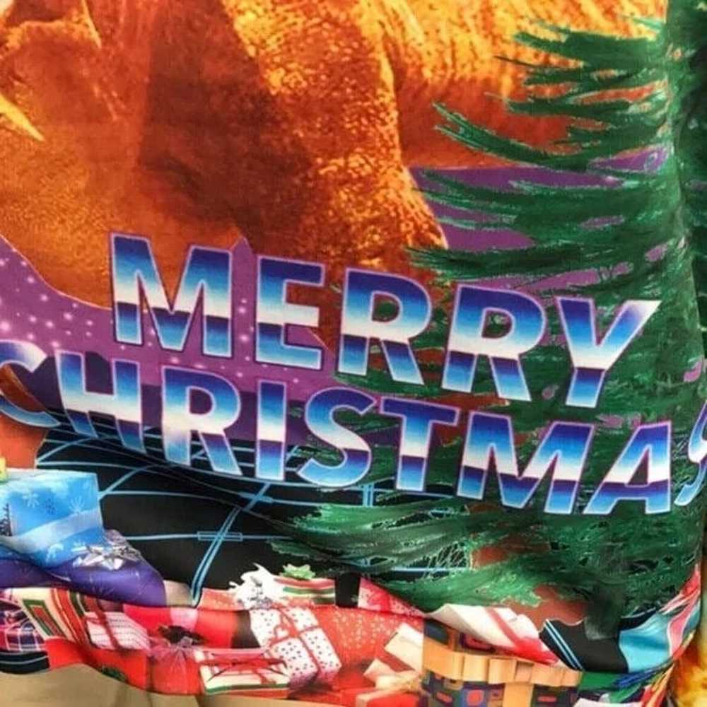 Merry Christmas Vibrant 3D Printed Raptor Wearing… - image 4