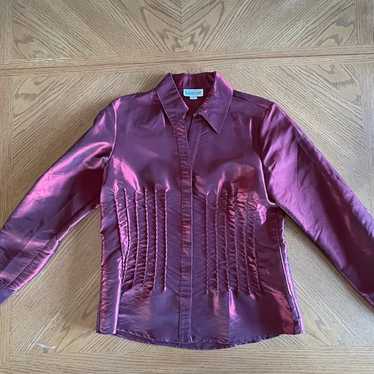 Burgundy Fitted Blouse - image 1