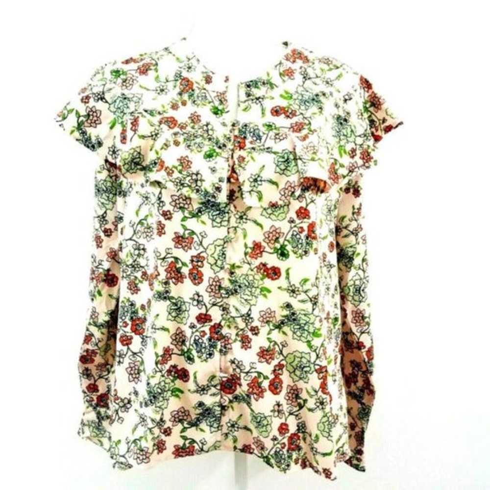 Women' Blouse Size M Green Red Pink - image 1