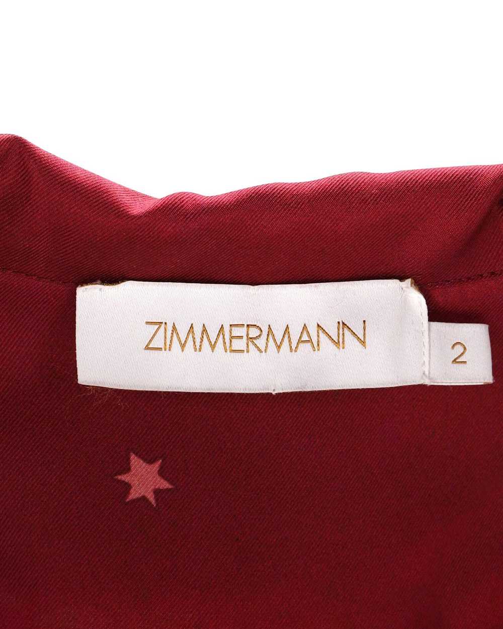Zimmermann Burgundy Silk Concert Printed Mini Dre… - image 4