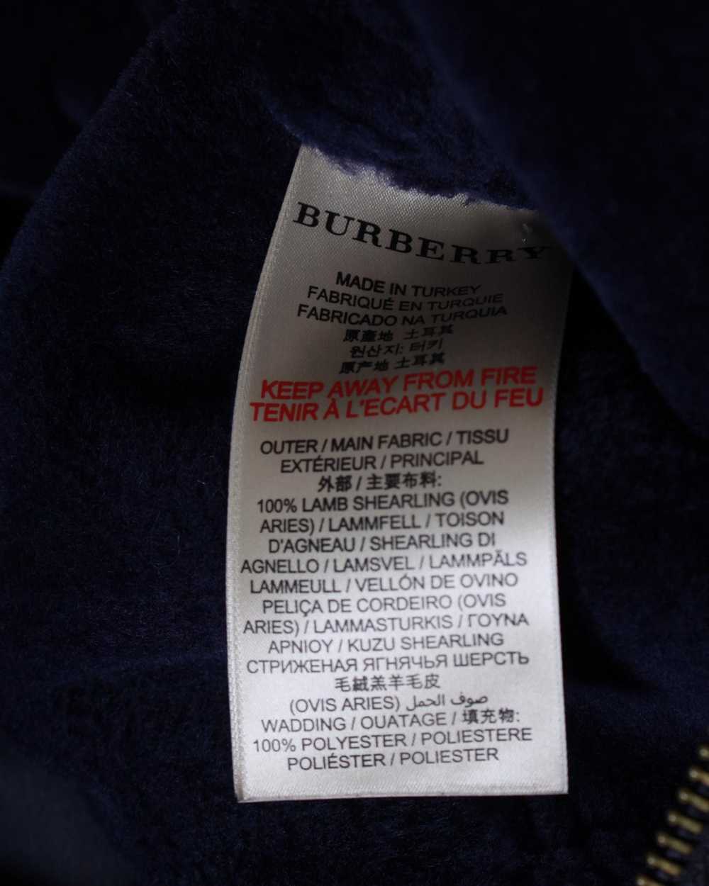 Burberry Navy Blue Shearling Biker Trench Coat wi… - image 5