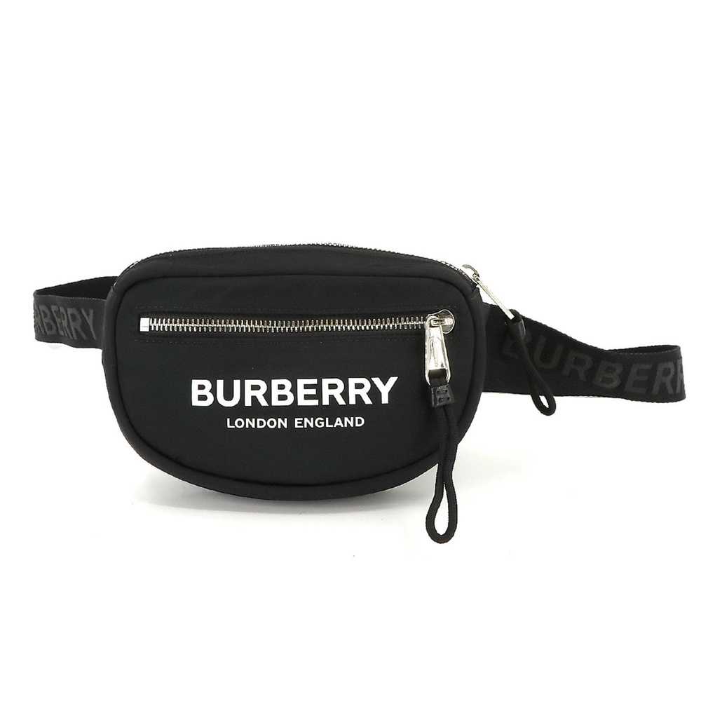 BURBERRY Body Bag Waist Pouch Nylon Black Silver … - image 1