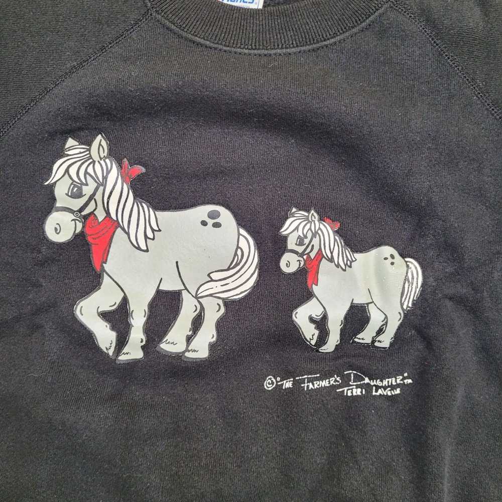 Hanes Vintage 80s Cute Horse Pony Sweatshirt Wome… - image 3