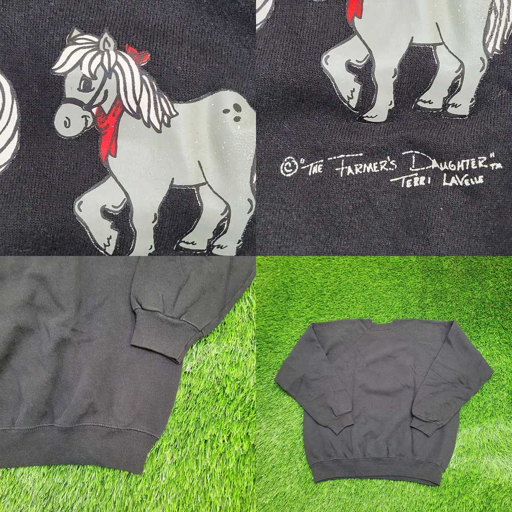 Hanes Vintage 80s Cute Horse Pony Sweatshirt Wome… - image 4