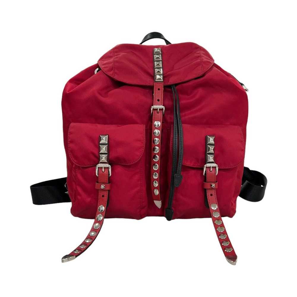 Prada Prada Studded Vela Nylon Tessuto Backpack - image 1