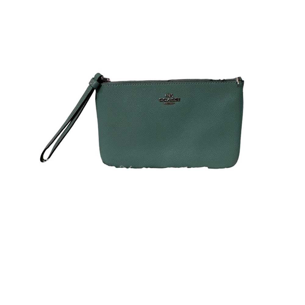 Coach Coach aquamarine wristlet wallet leather 8”… - image 1