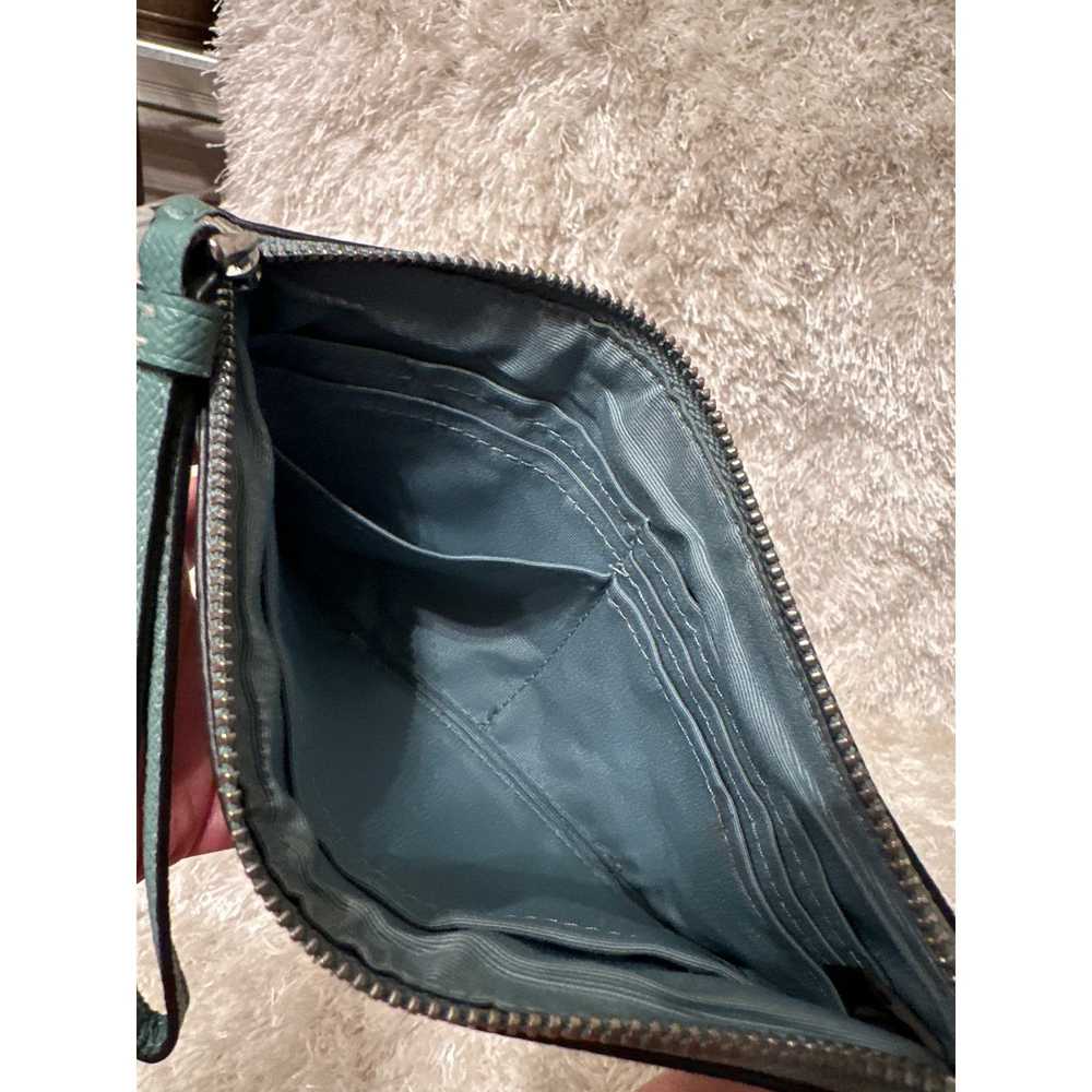 Coach Coach aquamarine wristlet wallet leather 8”… - image 6