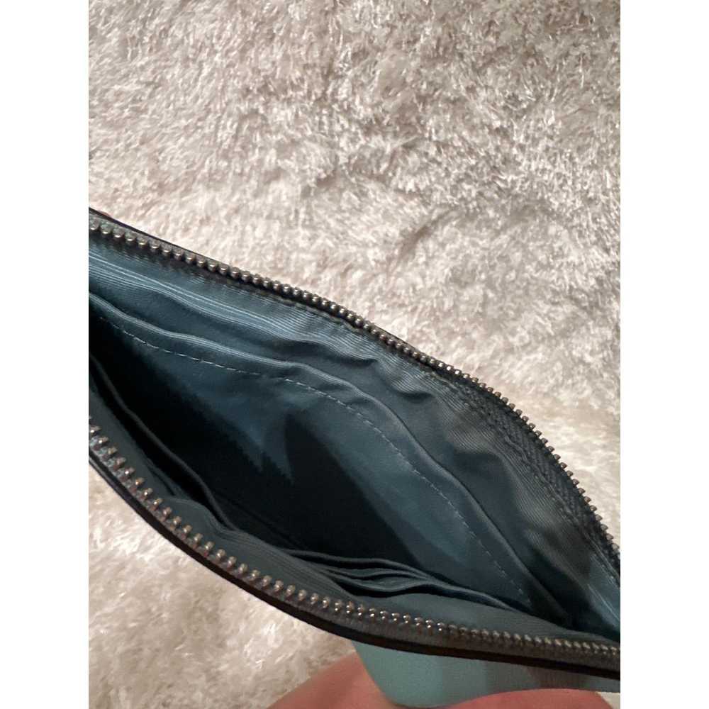Coach Coach aquamarine wristlet wallet leather 8”… - image 7