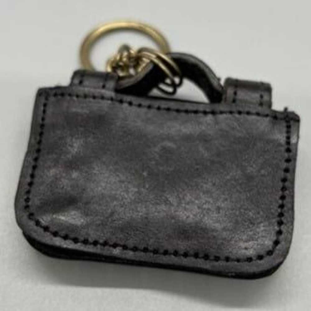 Other Hidesign Key Chain Bag Charm Brown Leather … - image 4