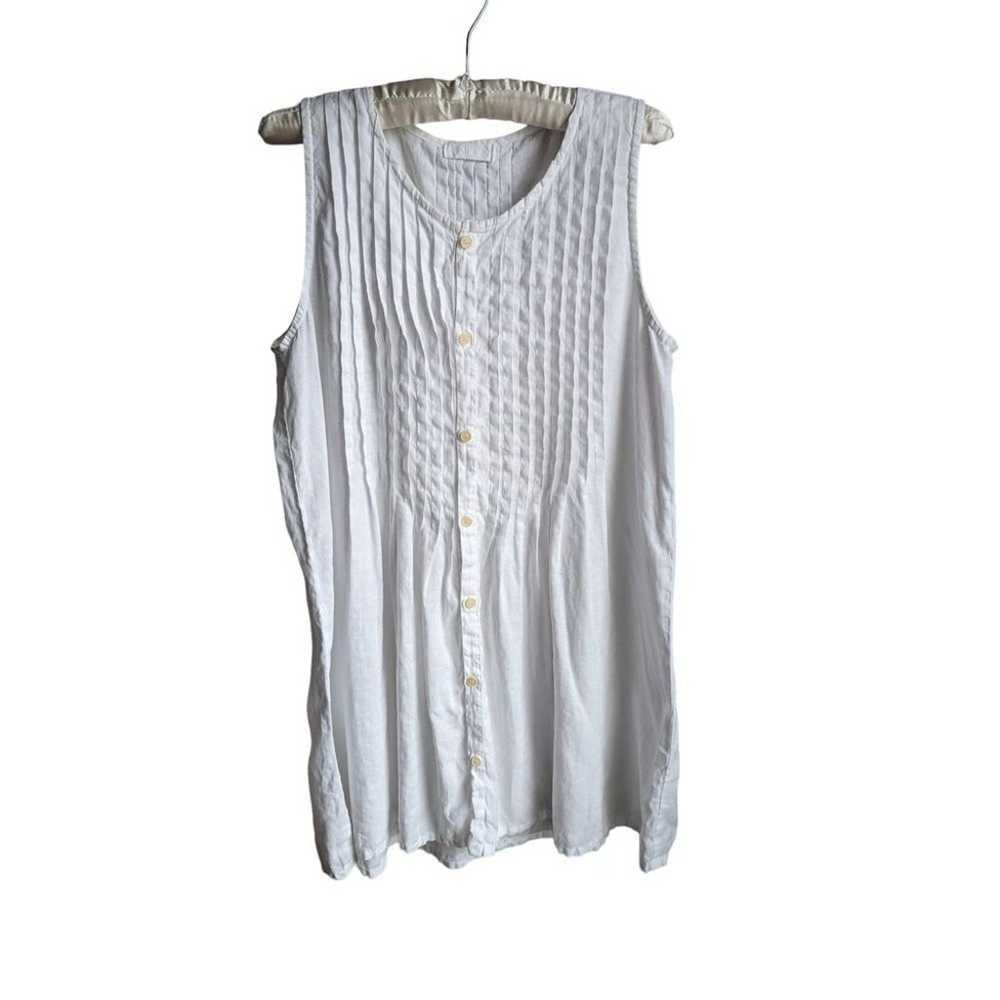 CP Shades Lindsey pintuck white linen tunic top s… - image 5