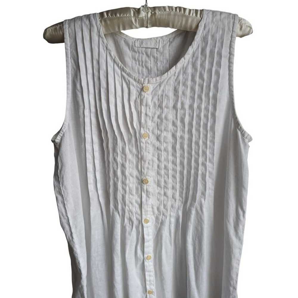 CP Shades Lindsey pintuck white linen tunic top s… - image 7
