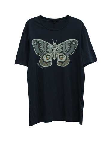 Gucci Navy Blue Butterfly Print Cotton Tee Shirt