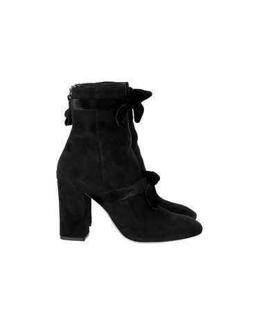 Alexandre Birman Chic Black Suede Bow-Tie Ankle Bo