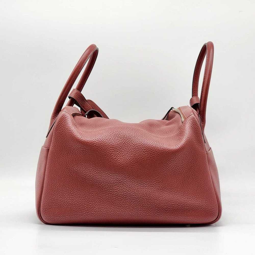Hermes Lindy 2-way Bag Clemence Red Taurillon Lea… - image 6