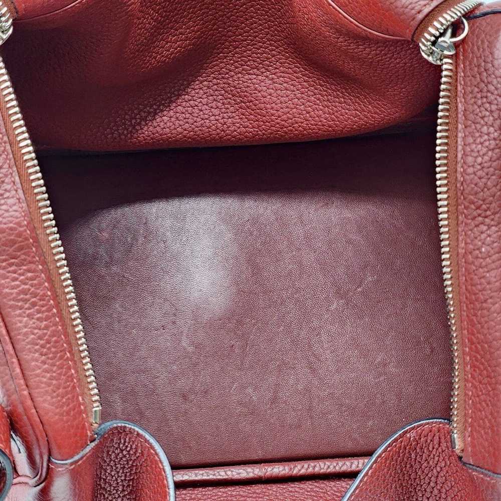 Hermes Lindy 2-way Bag Clemence Red Taurillon Lea… - image 7