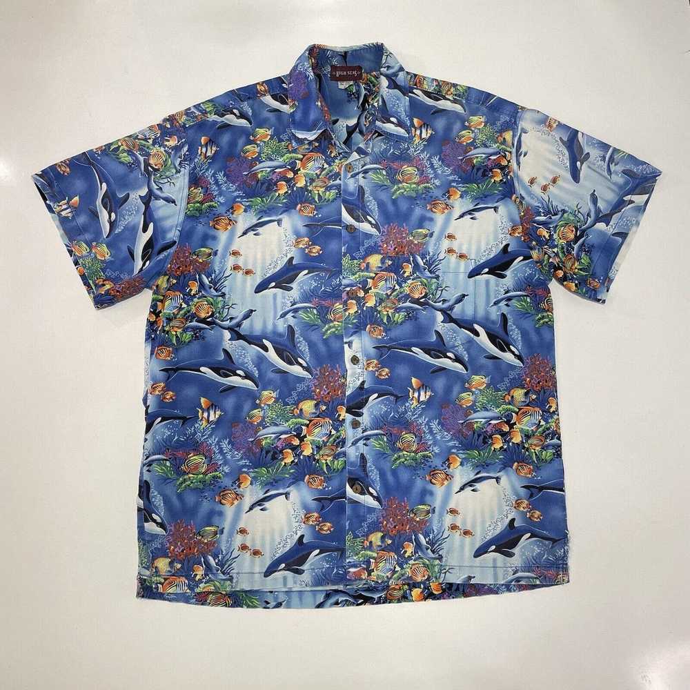 Hawaiian Shirt High Seas Trading Shirt Ocean Prin… - image 1