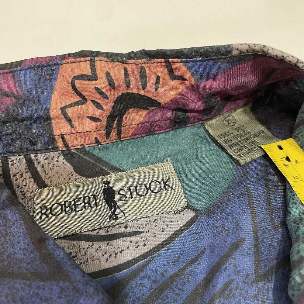 Robert Stock VTG Robert Stock Men’s Silk Shirt XL… - image 3
