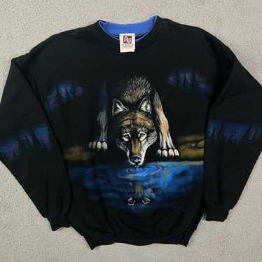 Other Vintage Art Unlimited Wolf Sweater Pullover… - image 1
