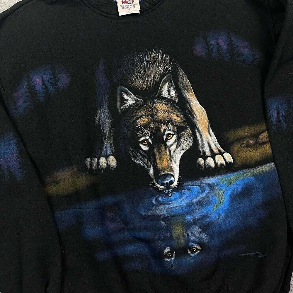 Other Vintage Art Unlimited Wolf Sweater Pullover… - image 2