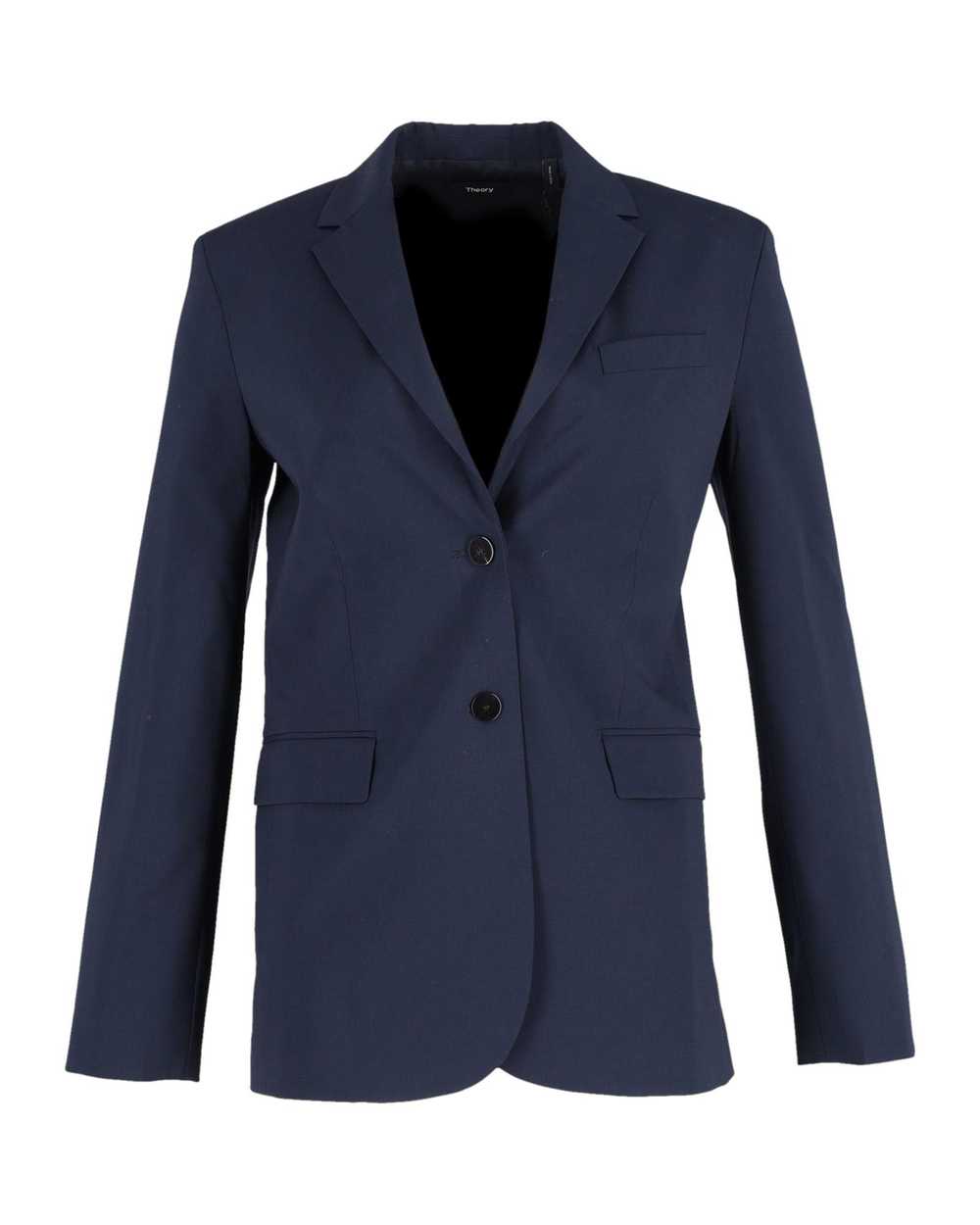 Theory Navy Blue Single-Breasted Blazer Jacket in… - image 1