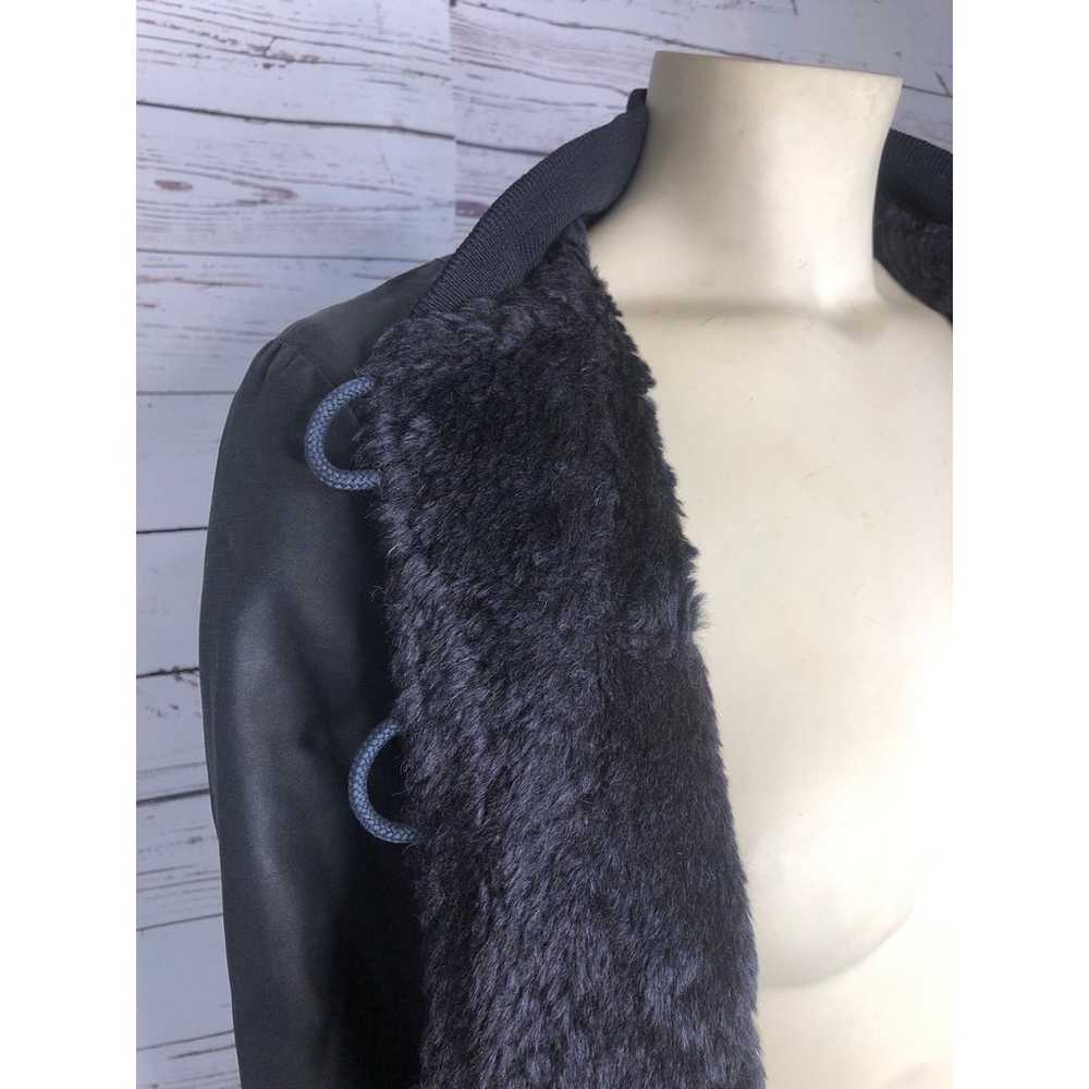 American Vintage 90's black coat with faux fur li… - image 4