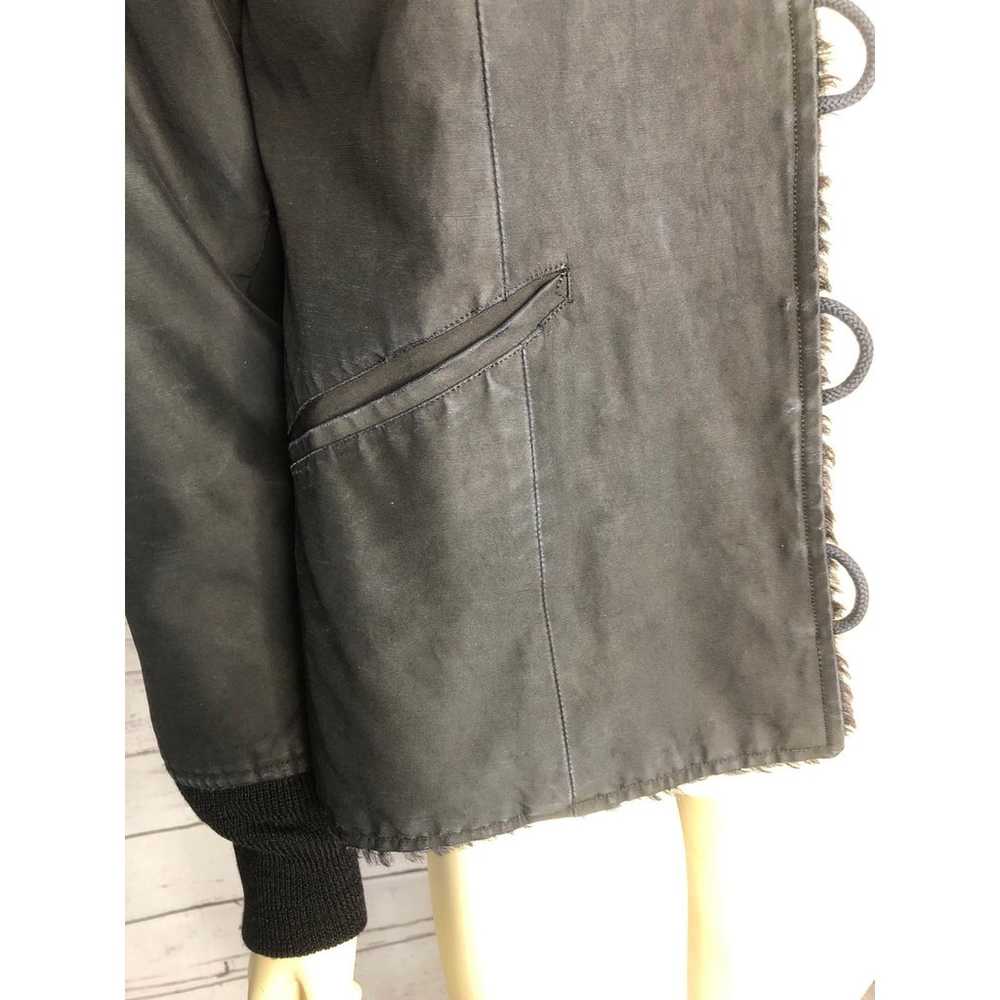 American Vintage 90's black coat with faux fur li… - image 5