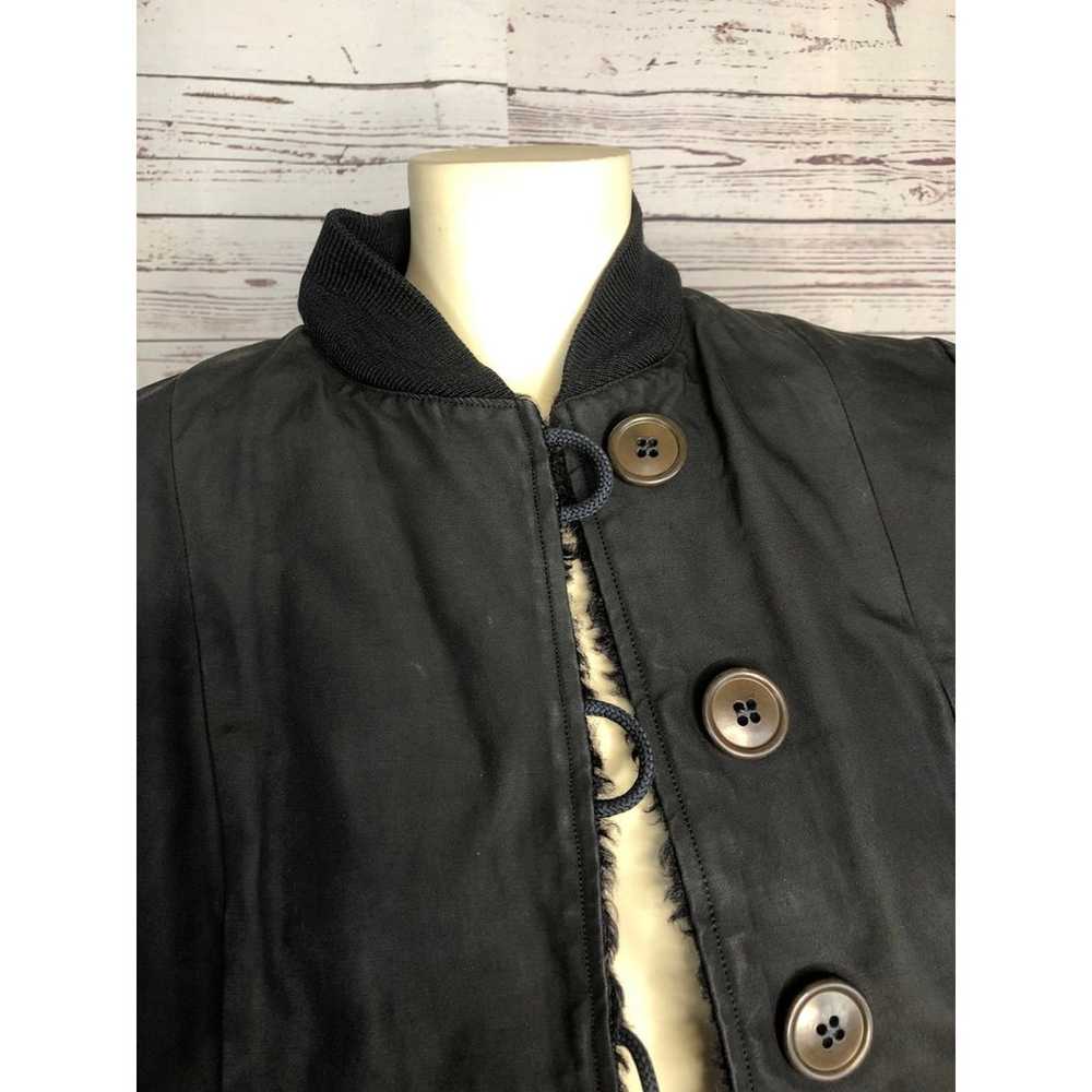 American Vintage 90's black coat with faux fur li… - image 6