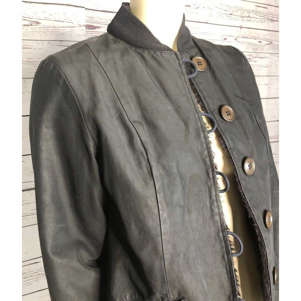 American Vintage 90's black coat with faux fur li… - image 7