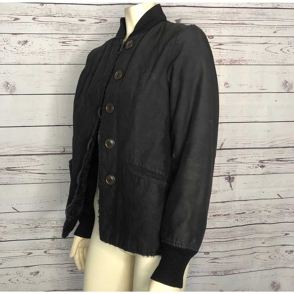 American Vintage 90's black coat with faux fur li… - image 8