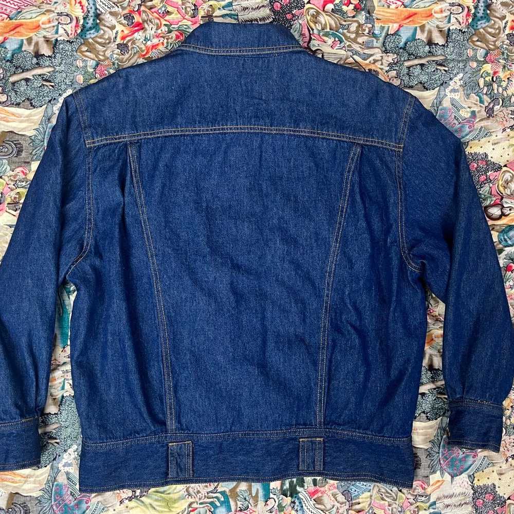 Vtg 1990s Blue Cotton Jean Denim Jacket Sz S/M We… - image 6