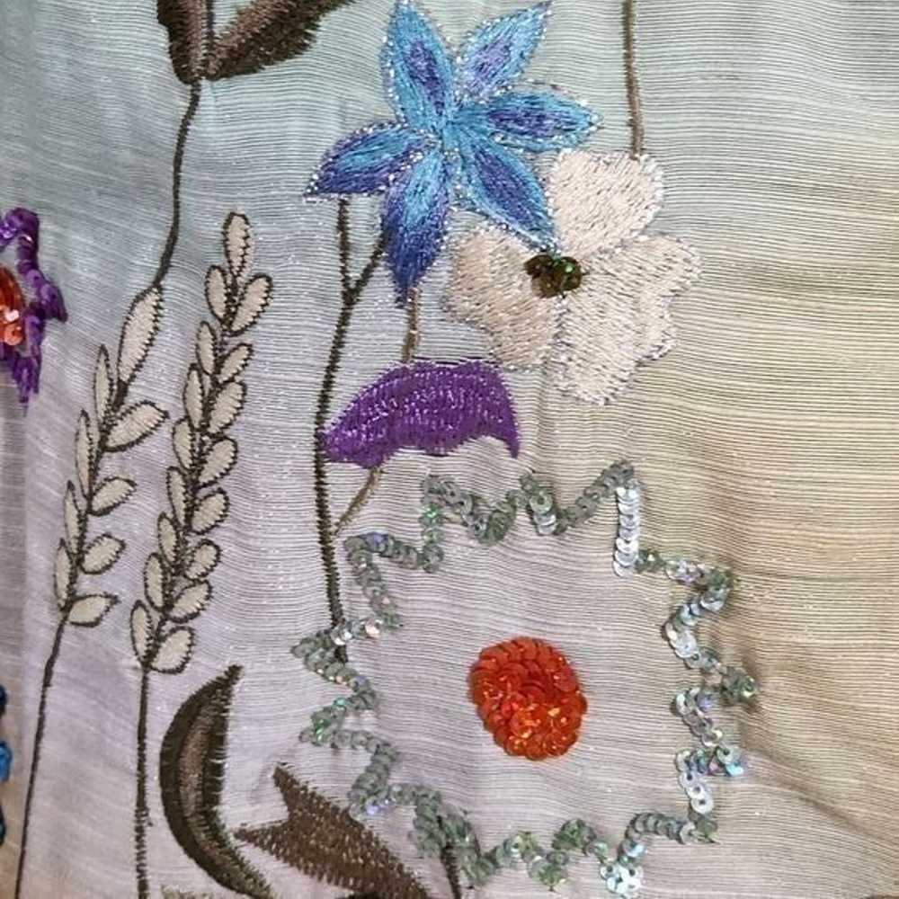 Indigo Moon floral embellished embroidered blazer… - image 10