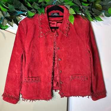 Montanaco red country leather western jacket