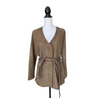 Women Long Sleeve Genuine Suede Leather Cardigan … - image 1